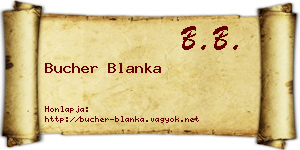 Bucher Blanka névjegykártya